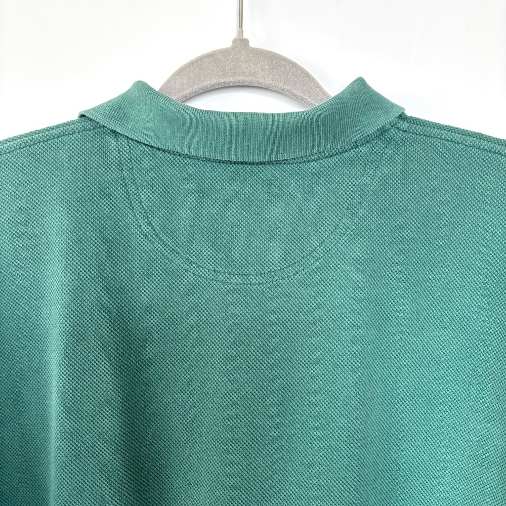 Vintage 90’s Levi’s Dockers Long Sleeve Green Cotton Pique Polo Rugby Pullover M - Picture 5 of 8
